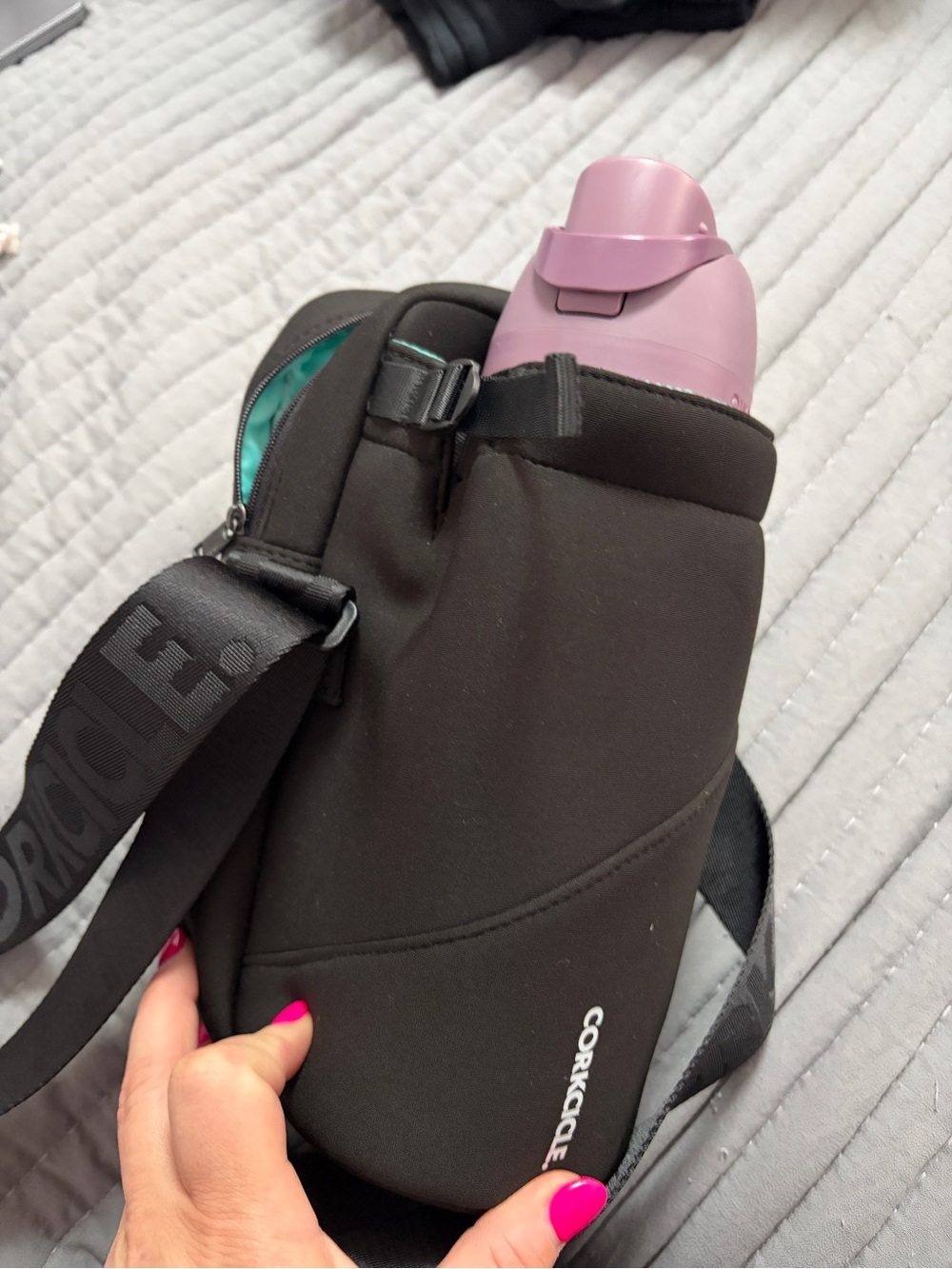 Corkcicle Black Neoprene Bottle Sling bag